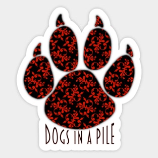 Dogs in a Pile Sticker